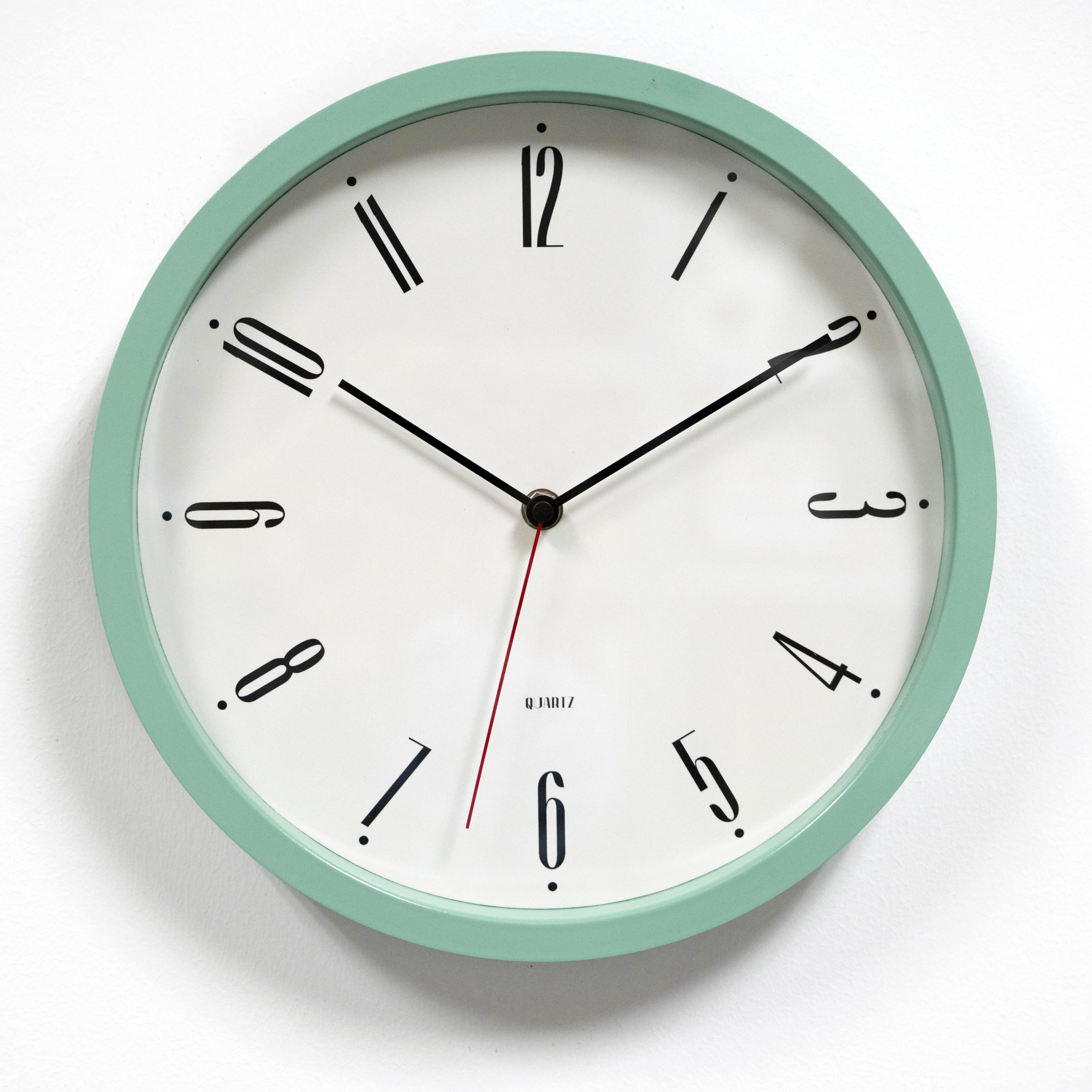 Plastic Wall Clock - 7111G Mint Green