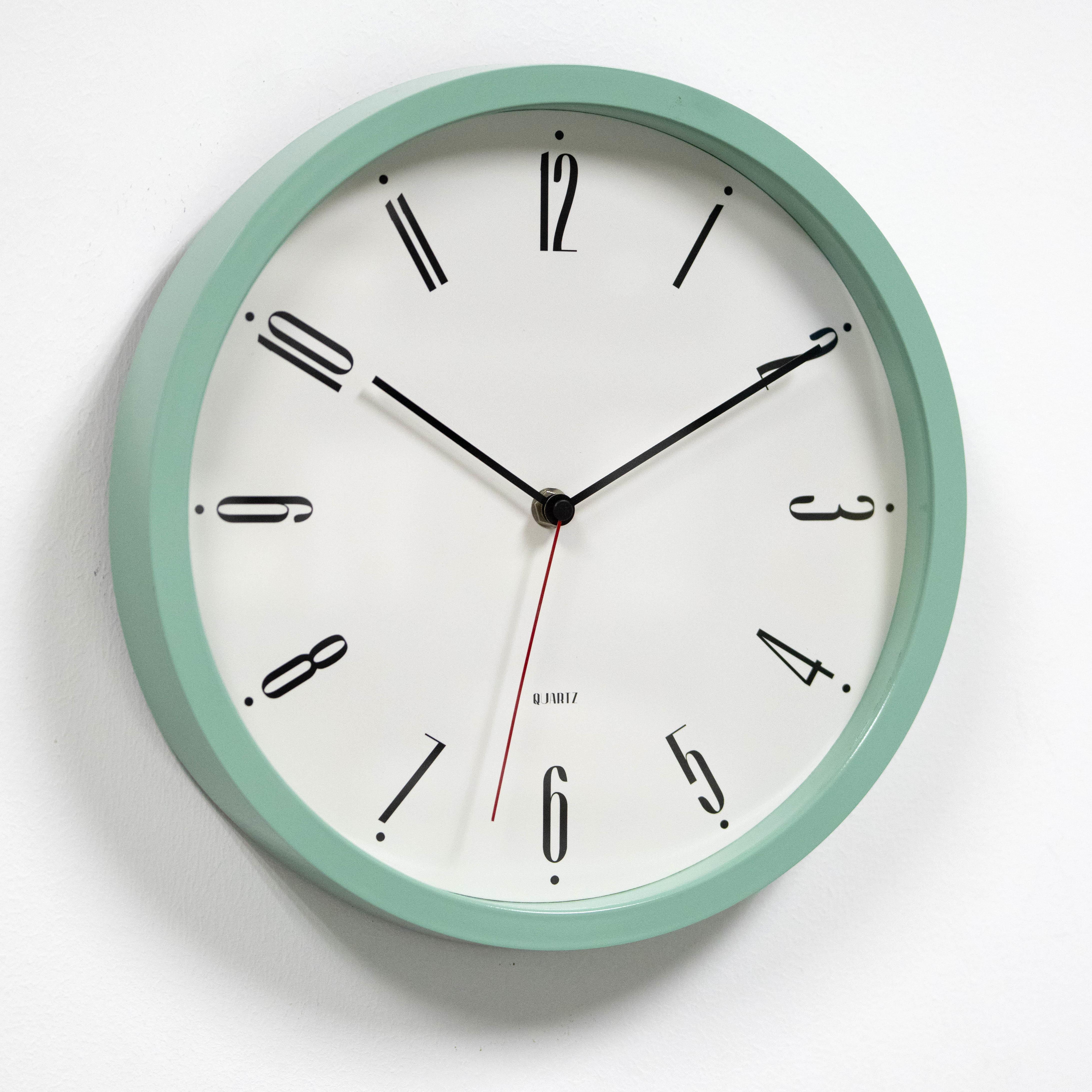 Plastic Wall Clock - 7111G Mint Green image 2