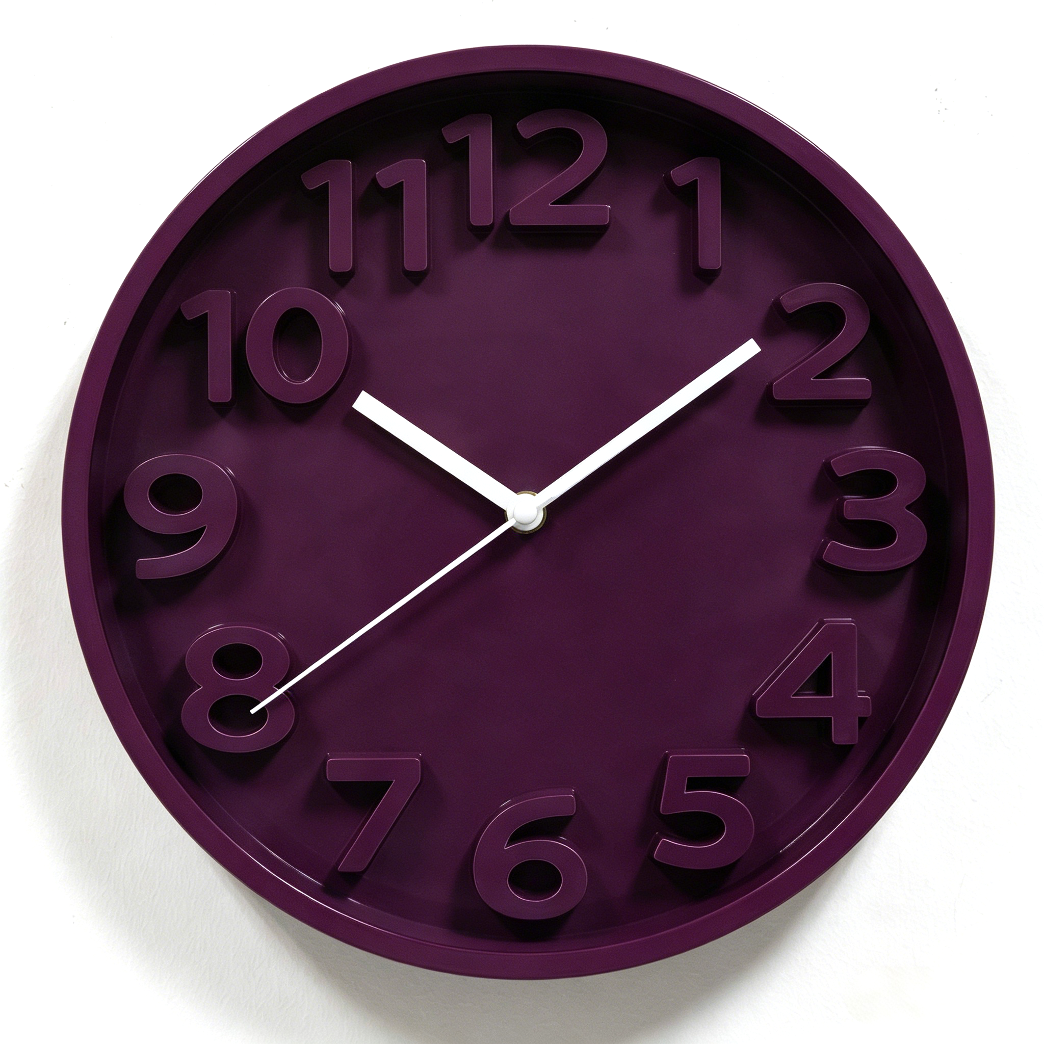 Plastic Wall Clock - 7119TP Burgundy Purple