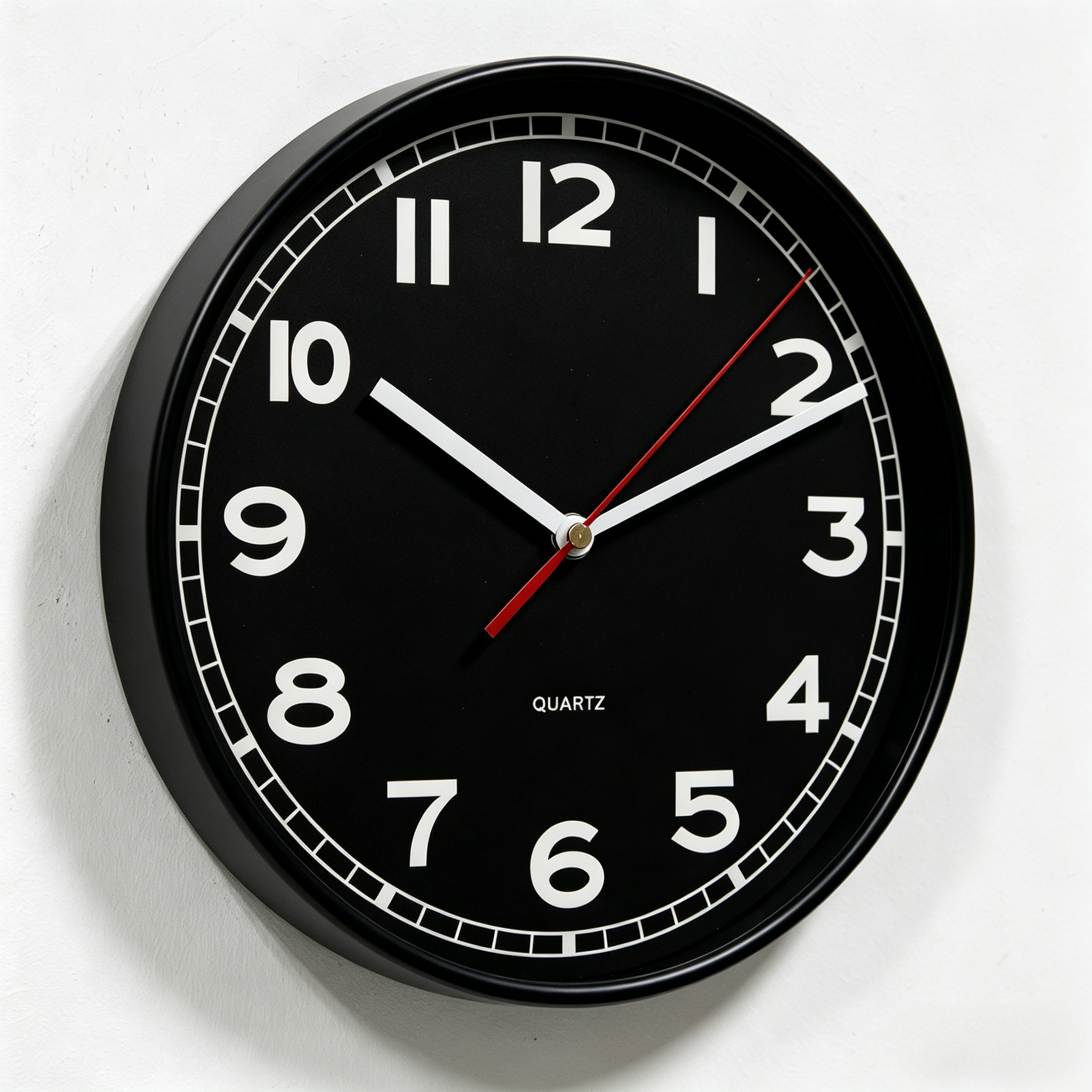 Plastic Wall Clock - 7123BK Black image 2