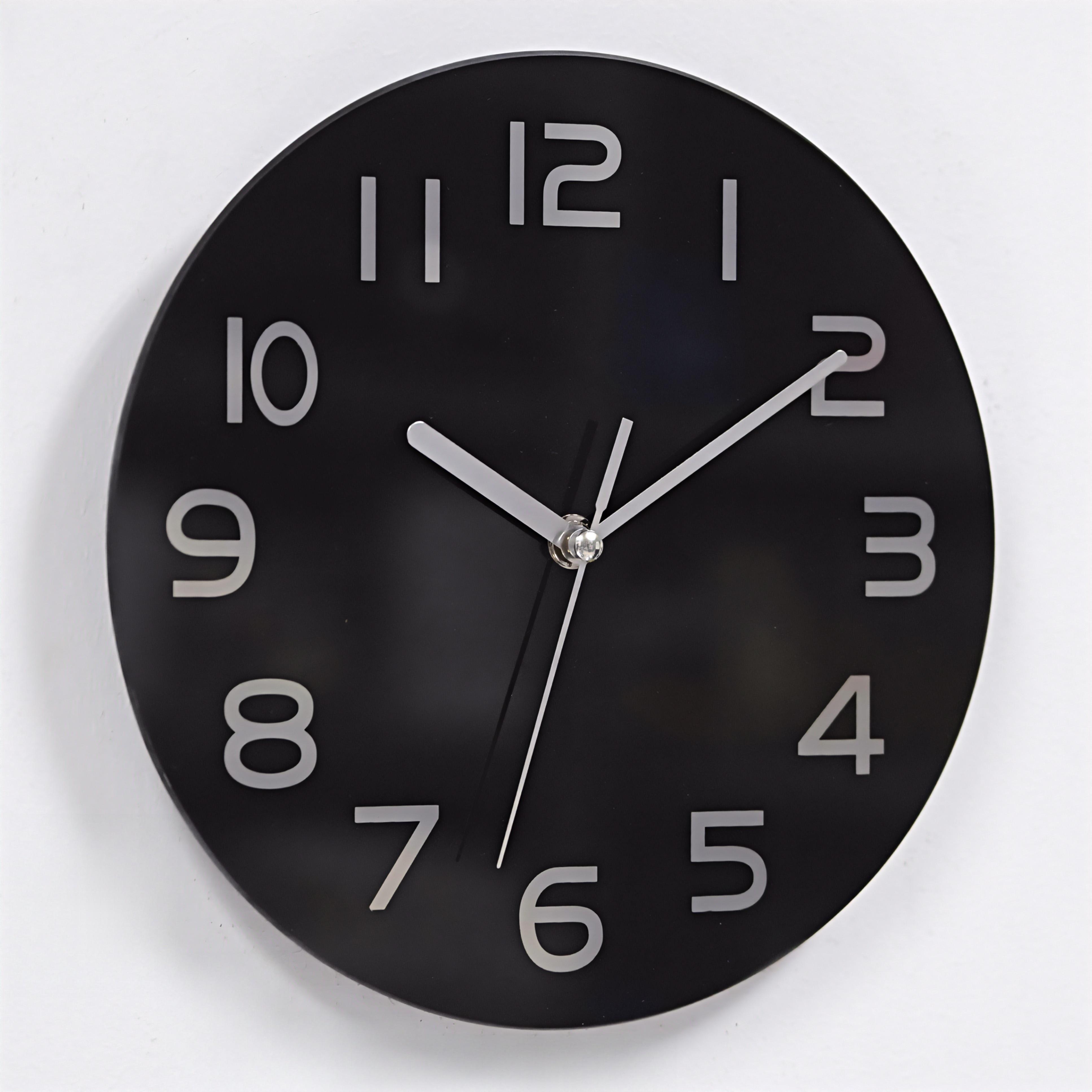 Glass Wall Clock - G603 Black image 2
