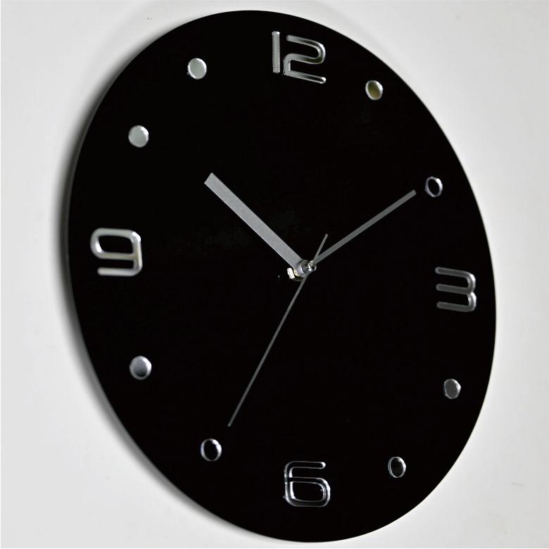 Glass Wall Clock - G9018 Black image 2