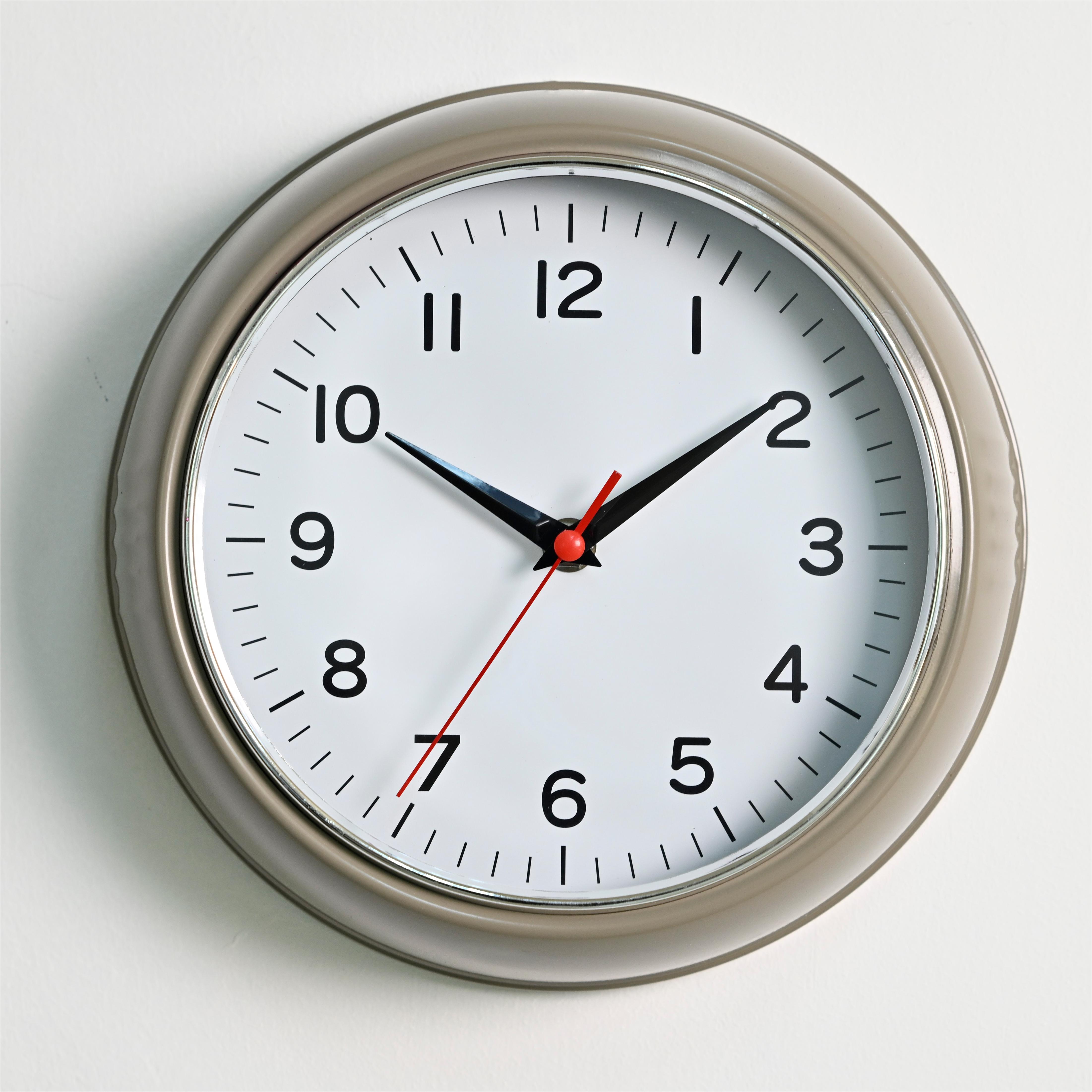 Metal Wall Clock - N58W Taupe