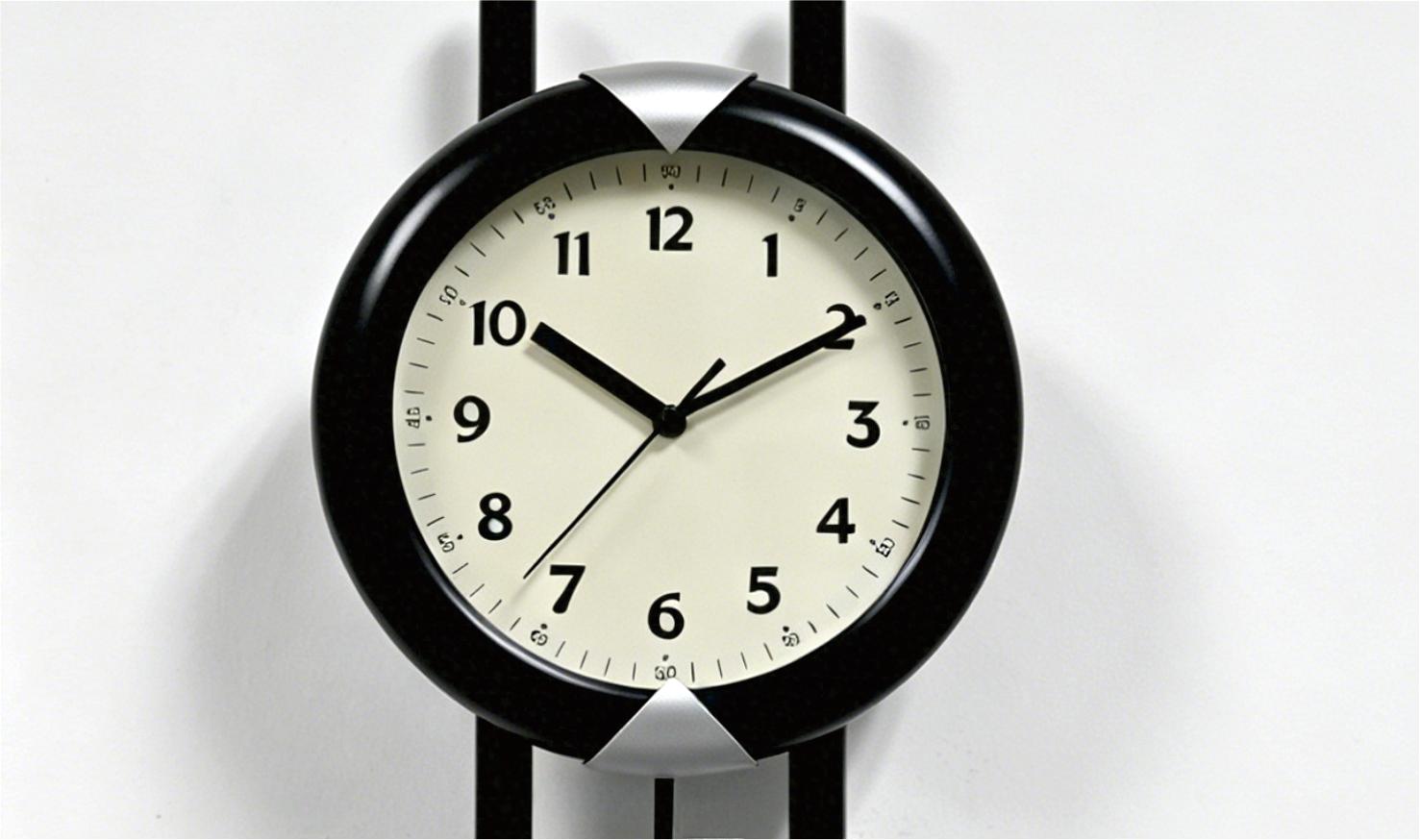 Plastic & Metal Pendulum Wall Clock - TP7008 Black image 2