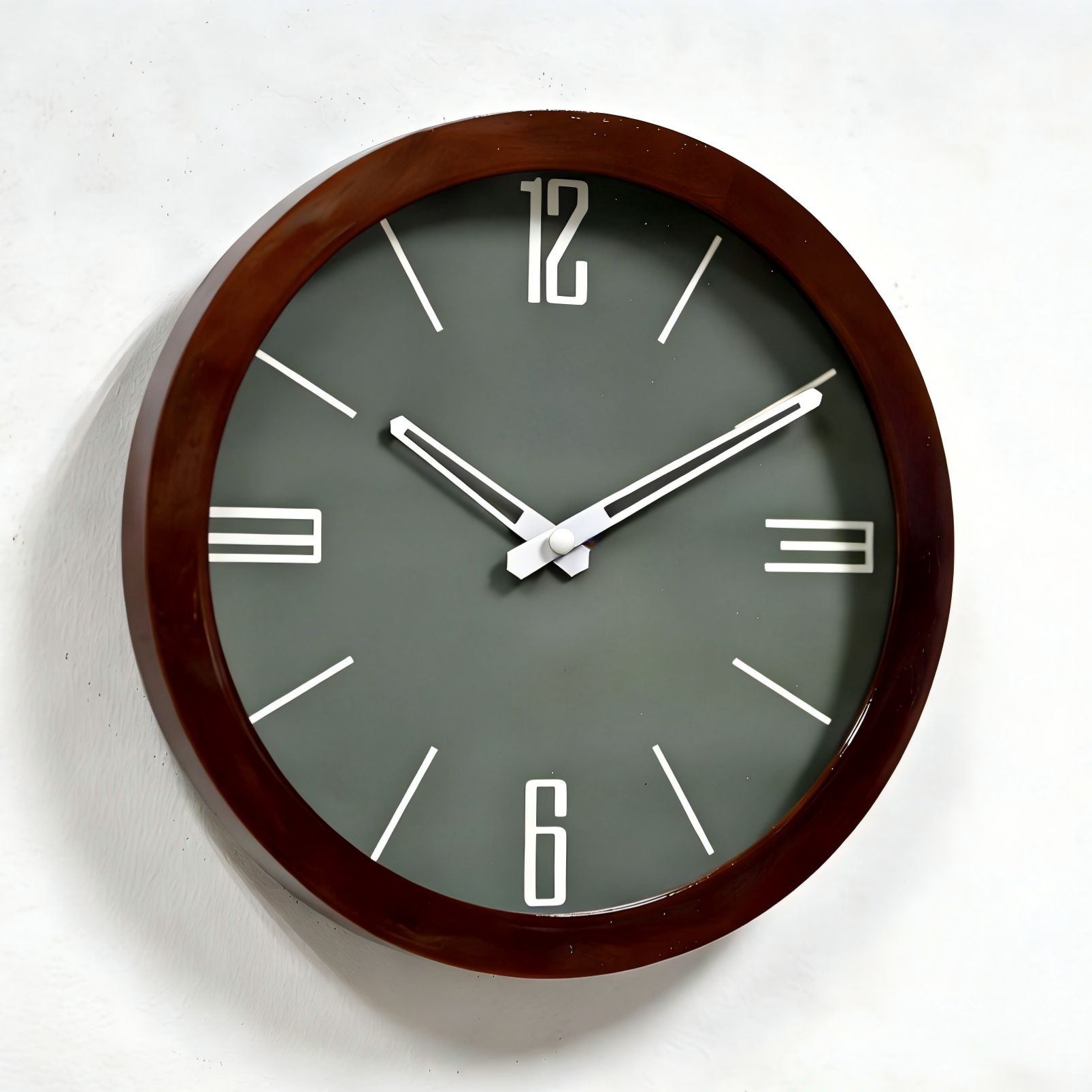 Wooden Wall Clock - W619A Light Brown Wood image 2