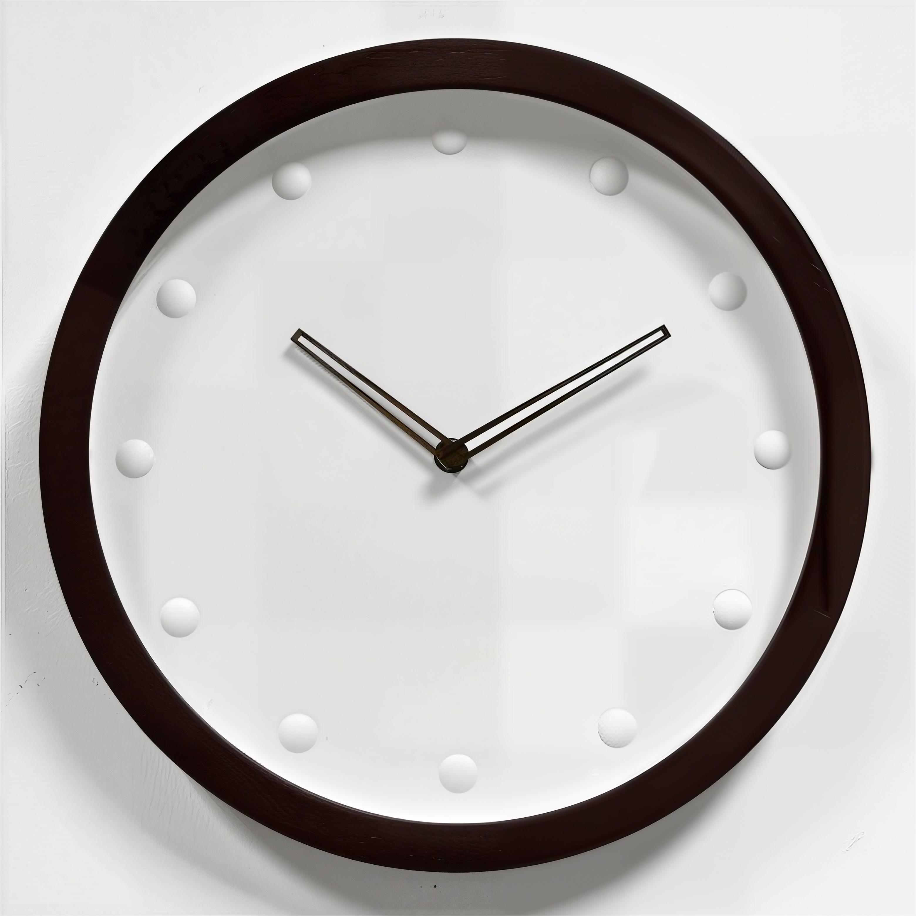 Wooden Wall Clock - W620T Dark Brown Wood